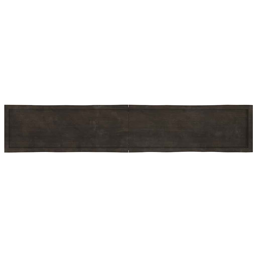 Tischplatte 220x40x(2-6) cm Massivholz Behandelt Baumkante