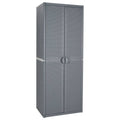 Gartenschrank Grau 65x45x172 cm PP Rattan