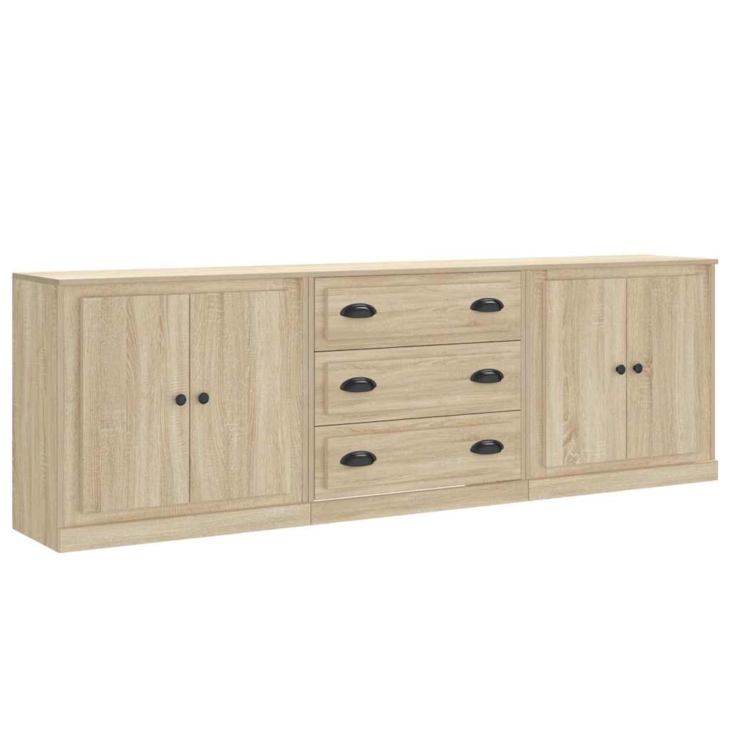 Sideboards 3 Stk. Sonoma-Eiche Holzwerkstoff