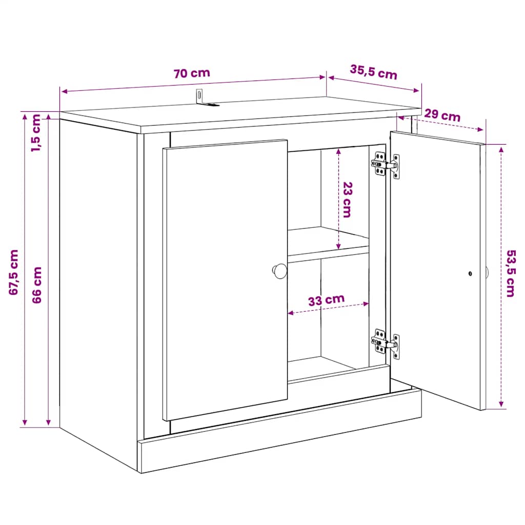 Sideboards 3 Stk. Sonoma-Eiche Holzwerkstoff