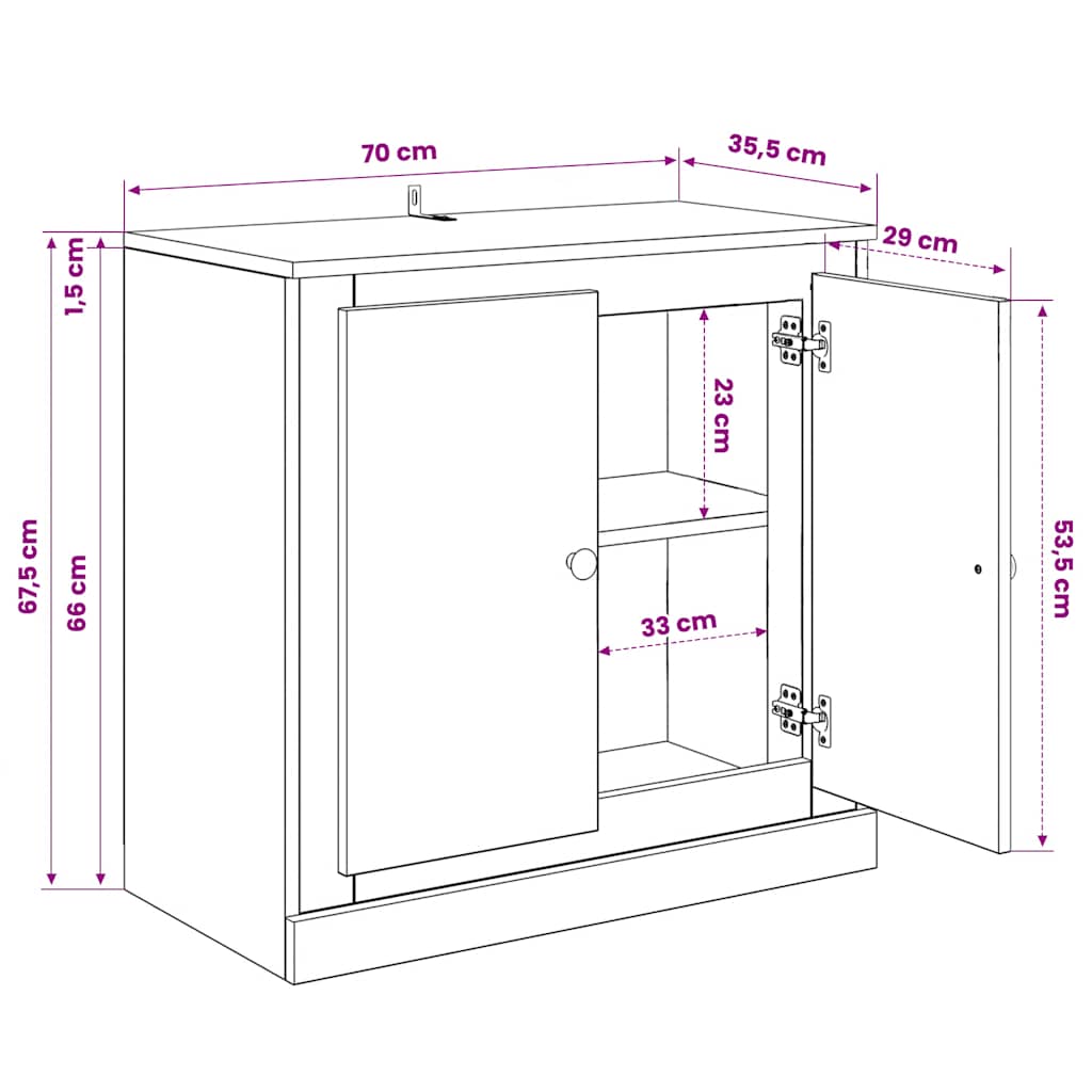 Sideboards 3 Stk. Betongrau Holzwerkstoff