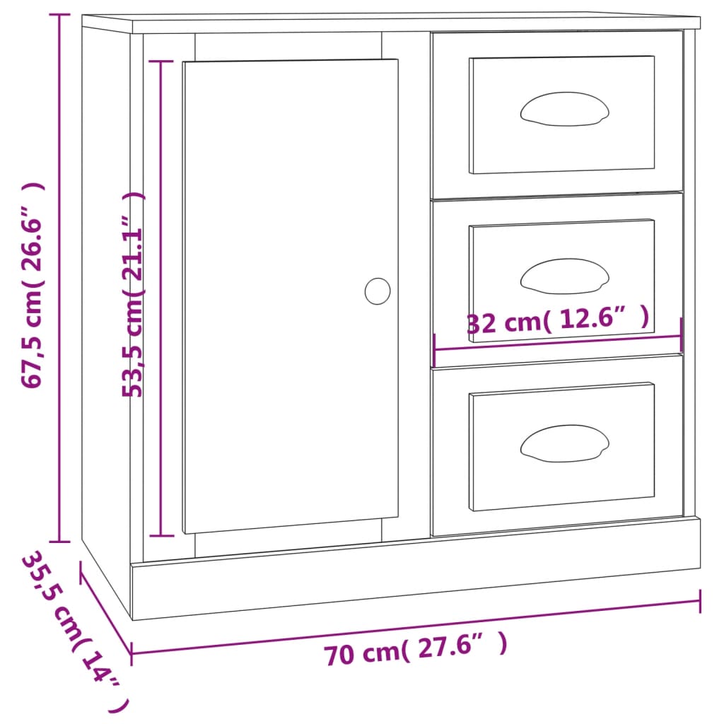 Sideboards 2 Stk. Sonoma-Eiche Holzwerkstoff
