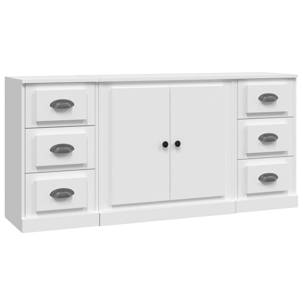 Sideboards 3 Stk. Weiß Holzwerkstoff