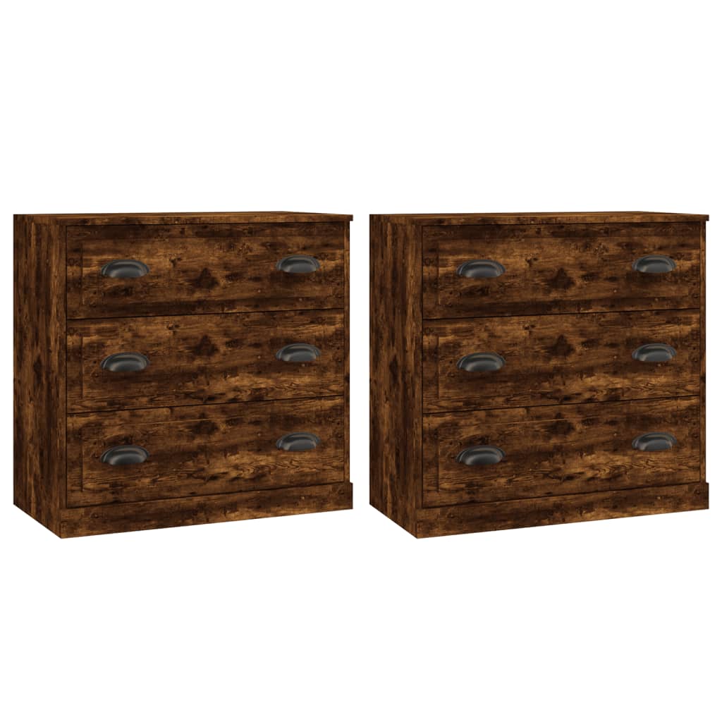 Sideboards 2 Stk. Räuchereiche Holzwerkstoff