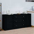 Sideboards 3 Stk. Schwarz Holzwerkstoff