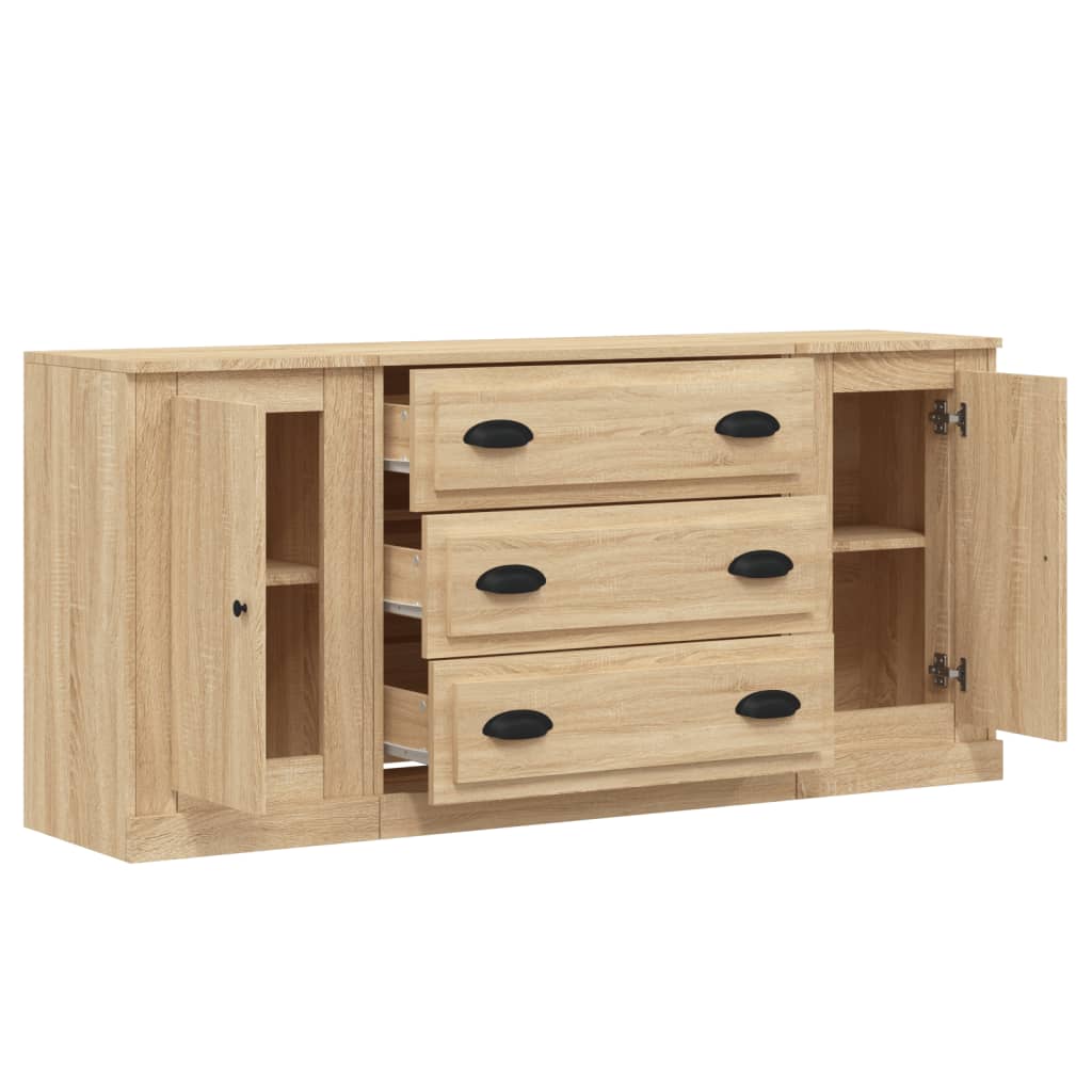 Sideboards 3 Stk. Sonoma-Eiche Holzwerkstoff
