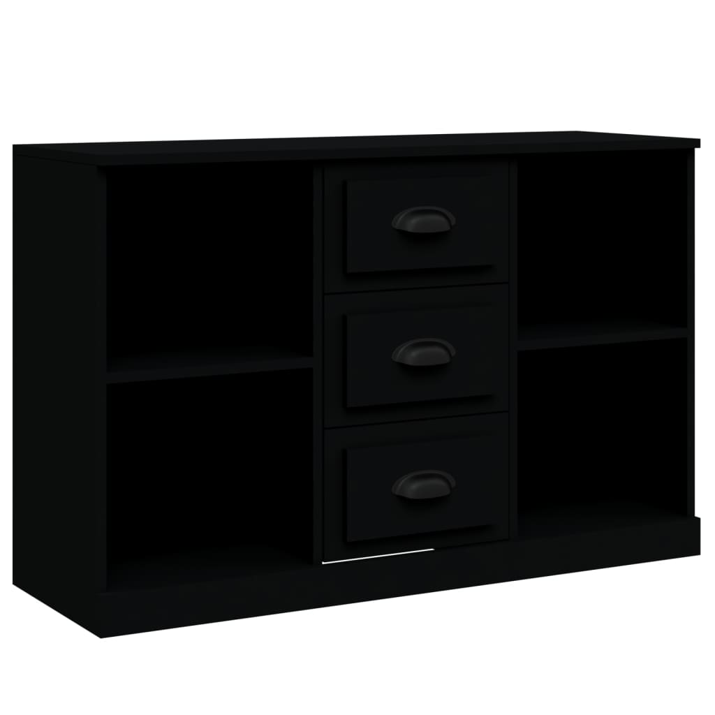 Sideboards 3 Stk. Schwarz Holzwerkstoff