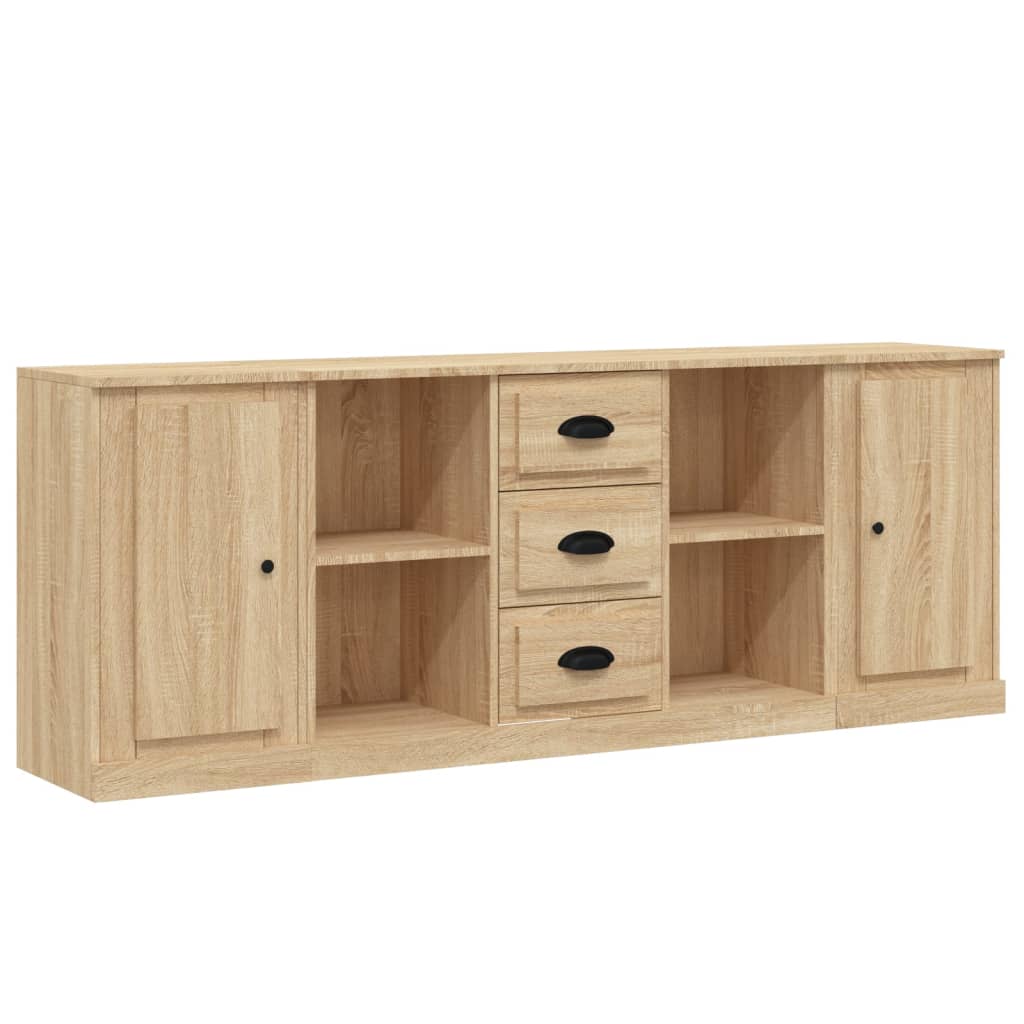 Sideboards 3 Stk. Sonoma-Eiche Holzwerkstoff