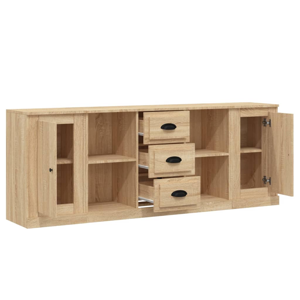 Sideboards 3 Stk. Sonoma-Eiche Holzwerkstoff