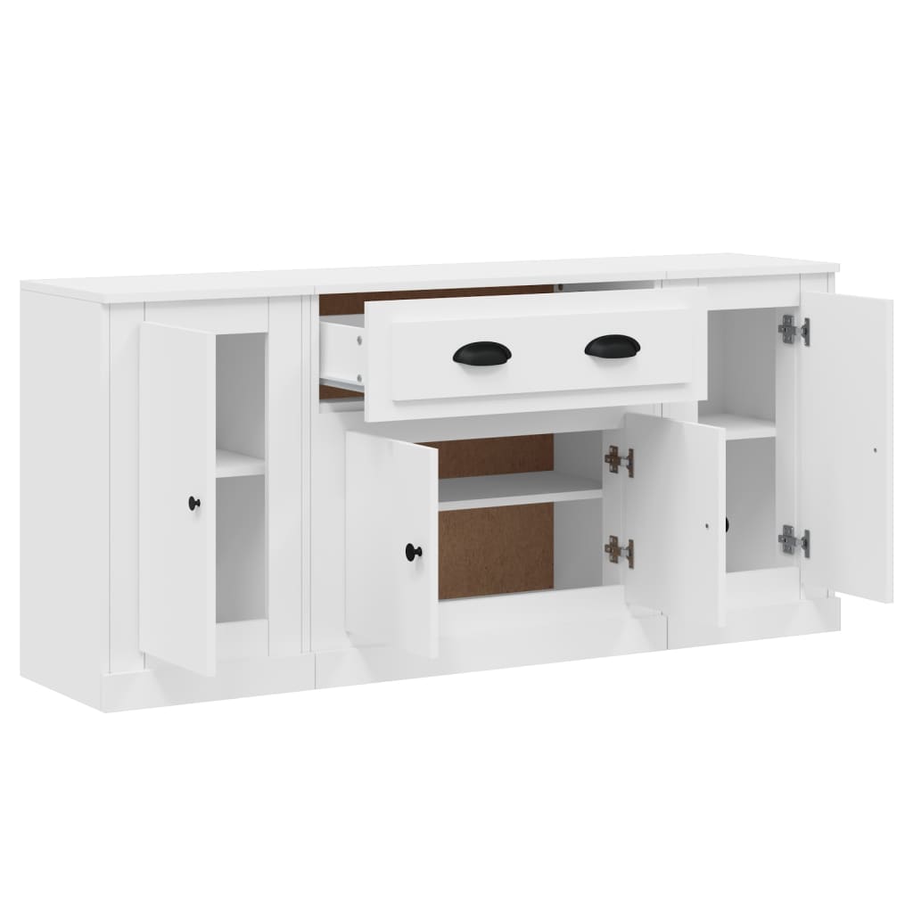 Sideboards 3 Stk. Weiß Holzwerkstoff