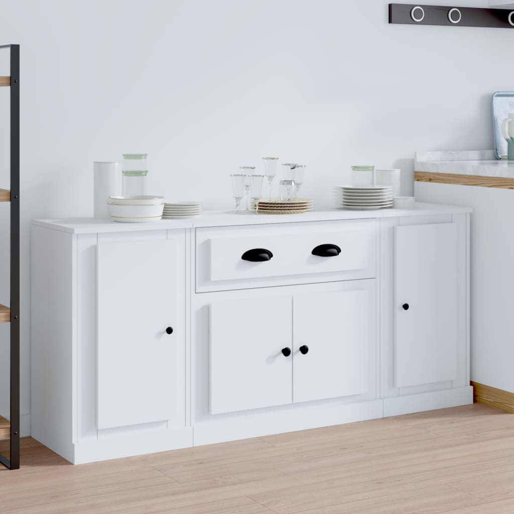 Sideboards 3 Stk. Weiß Holzwerkstoff