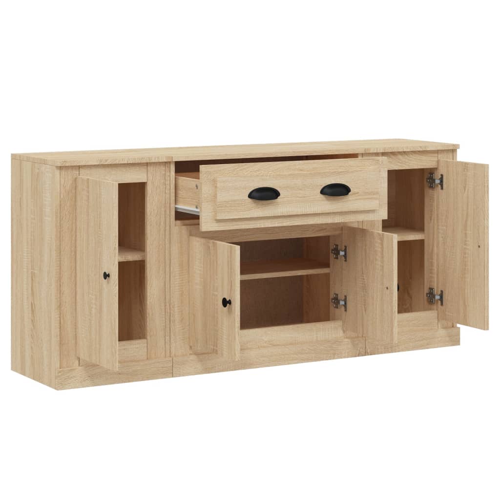 Sideboards 3 Stk. Sonoma-Eiche Holzwerkstoff