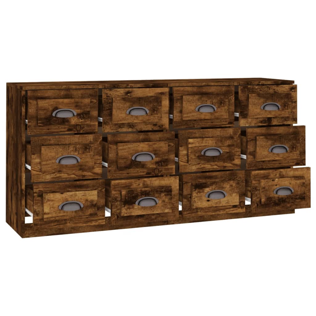 Sideboards 2 Stk. Räuchereiche Holzwerkstoff