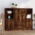 Highboards 3 Stk. Räuchereiche Holzwerkstoff