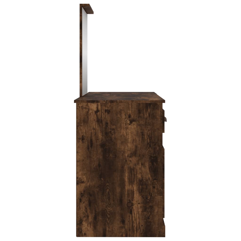 Schminktisch mit Spiegel Räuchereiche 130x50x132,5 cm