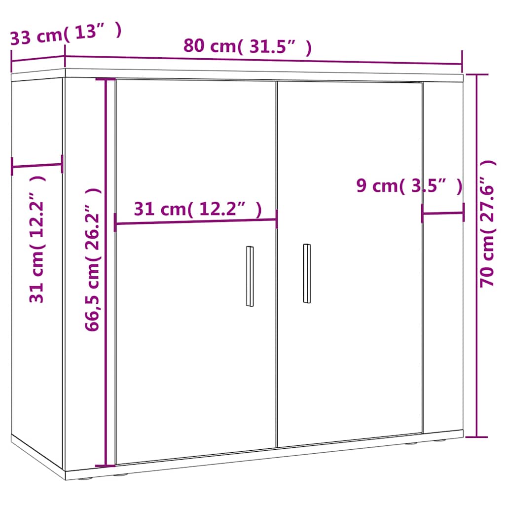 Highboard Grau Sonoma Holzwerkstoff