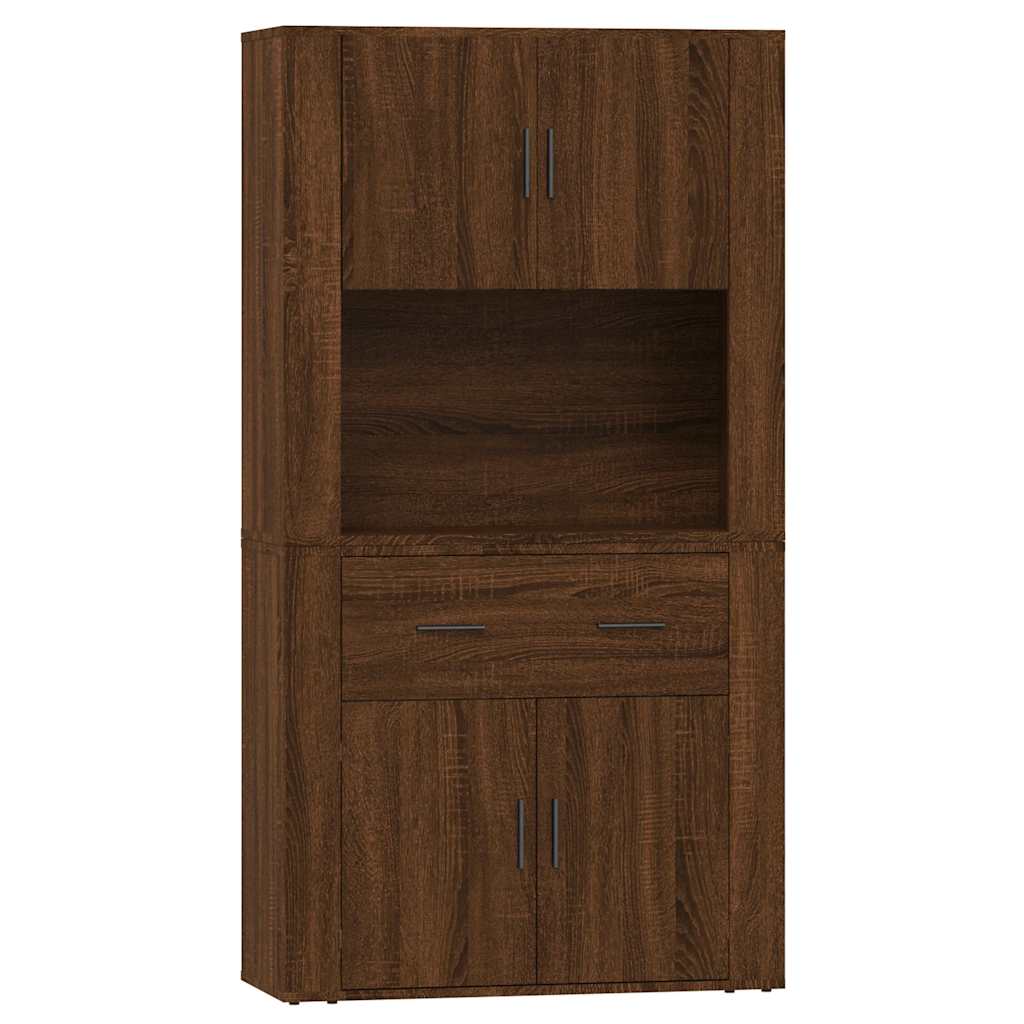 Highboard Braun Eichen-Optik Holzwerkstoff