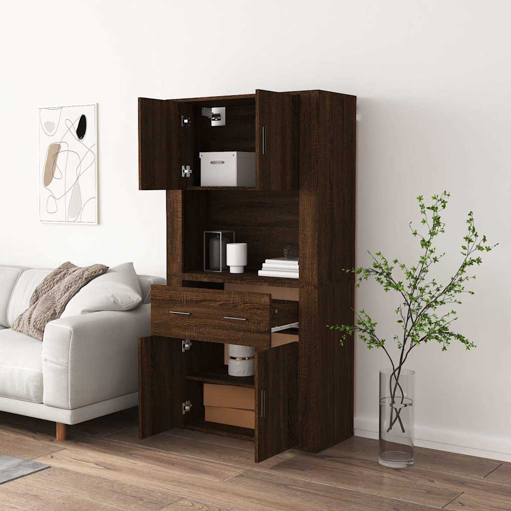 Highboard Braun Eichen-Optik Holzwerkstoff
