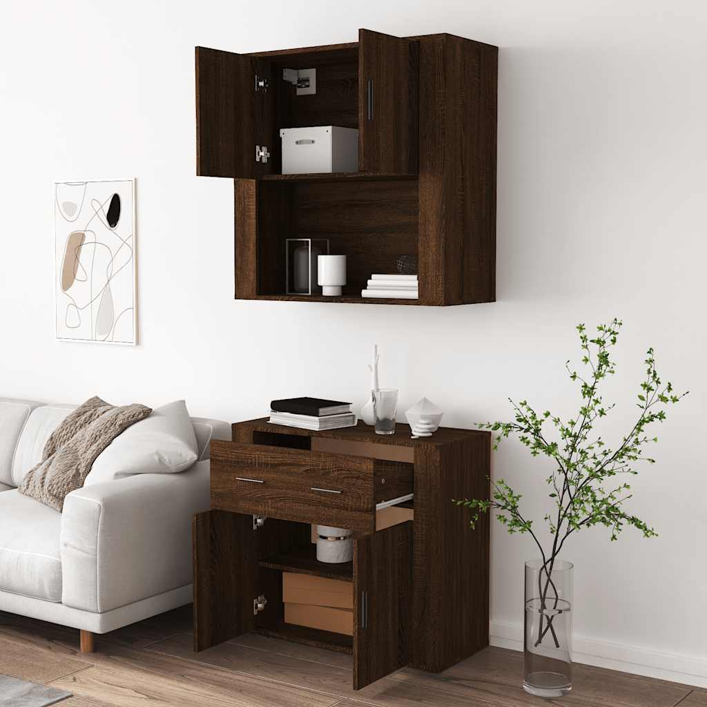 Highboard Braun Eichen-Optik Holzwerkstoff