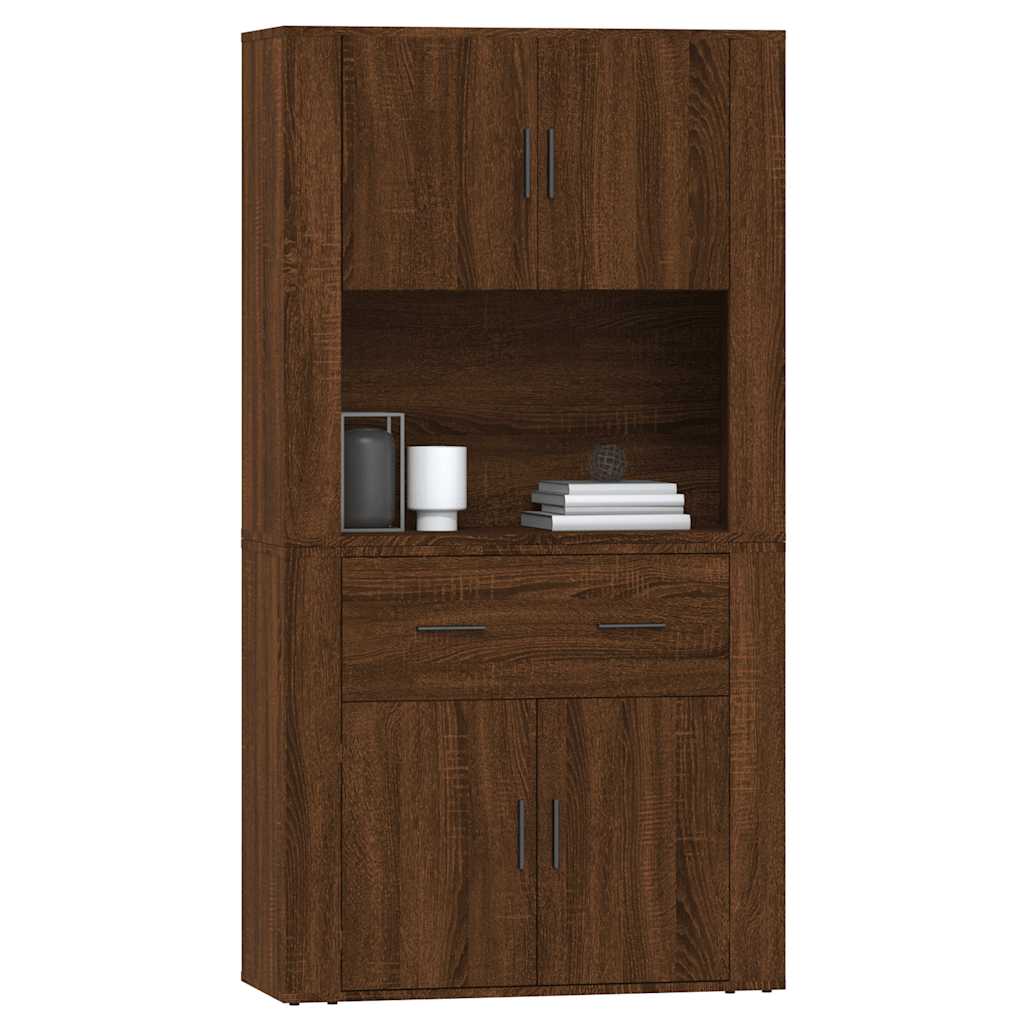 Highboard Braun Eichen-Optik Holzwerkstoff