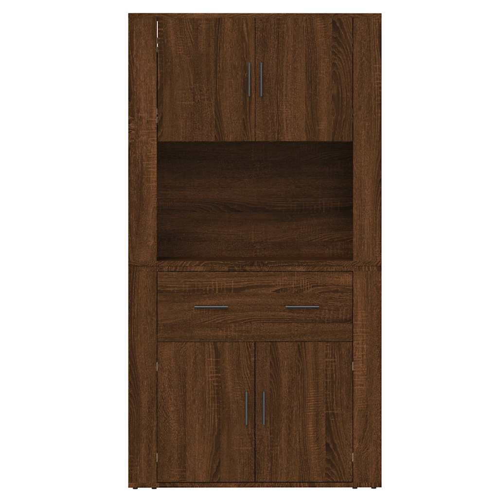 Highboard Braun Eichen-Optik Holzwerkstoff