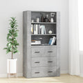 Highboard Betongrau Holzwerkstoff