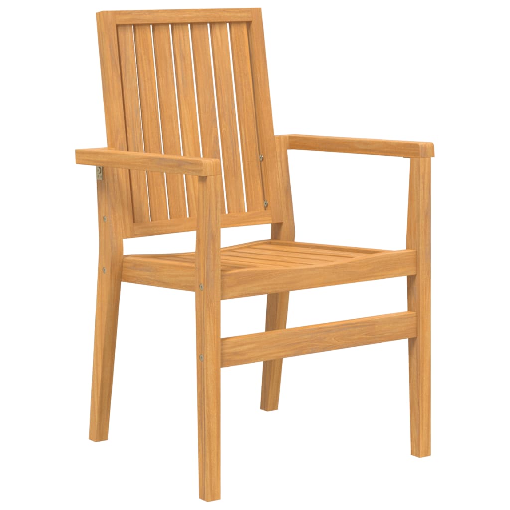 Stapelbare Gartenstühle 2 Stk. 56,5x57,5x91 cm Massivholz Teak