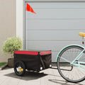 Fahrradanhänger Schwarz und Rot 30 kg Eisen