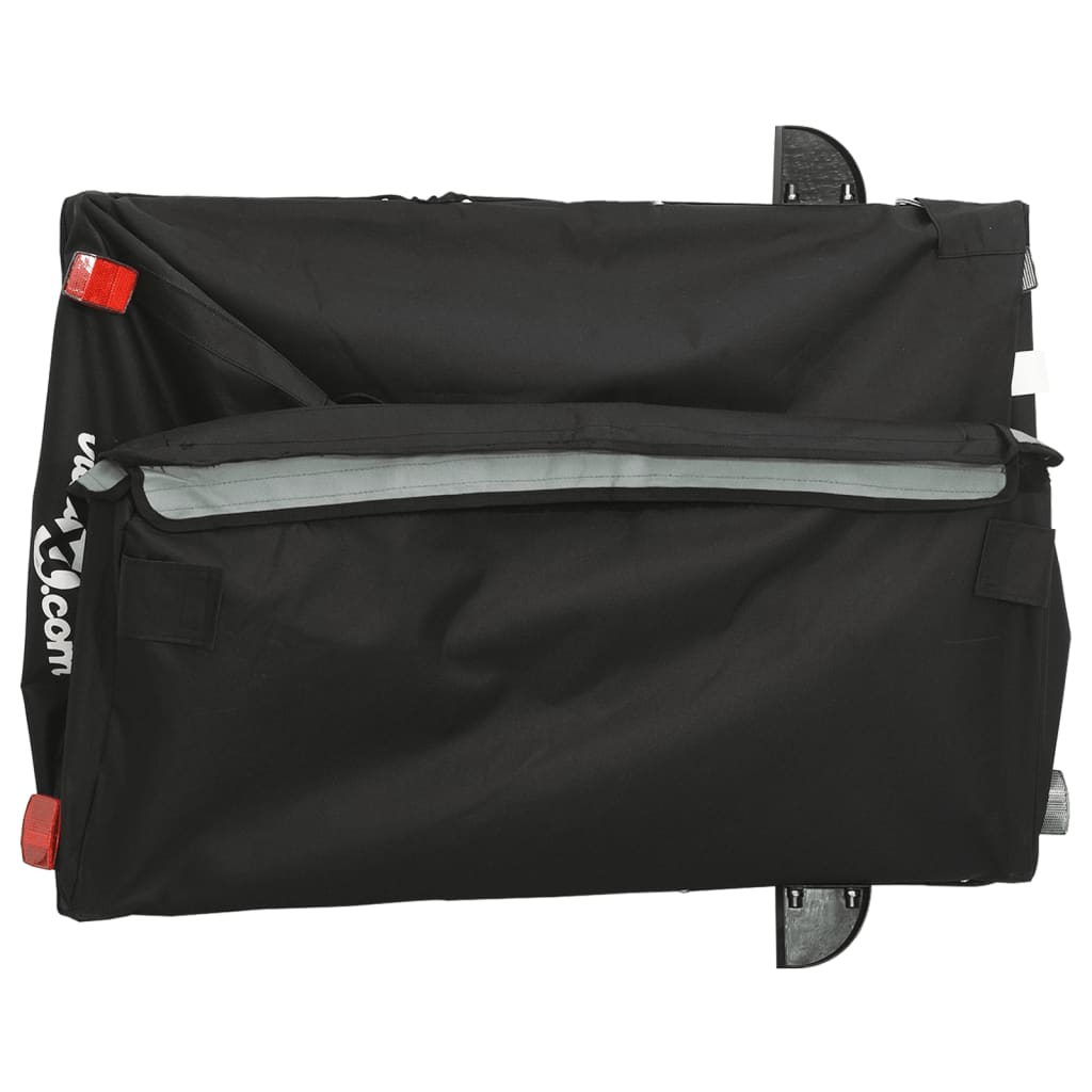 Fahrradanhänger Schwarz und Grau 45 kg Eisen