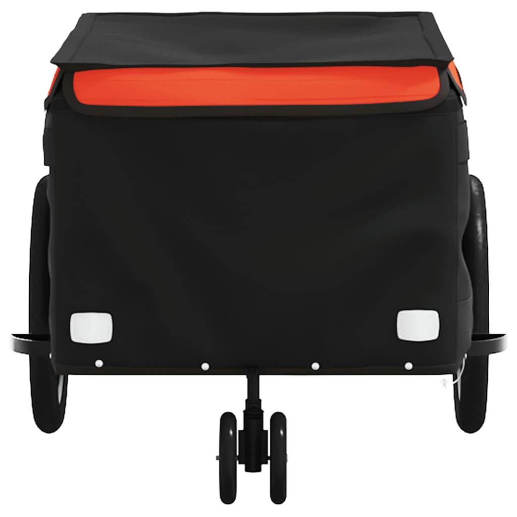 Fahrradanhänger Schwarz und Orange 30 kg Eisen