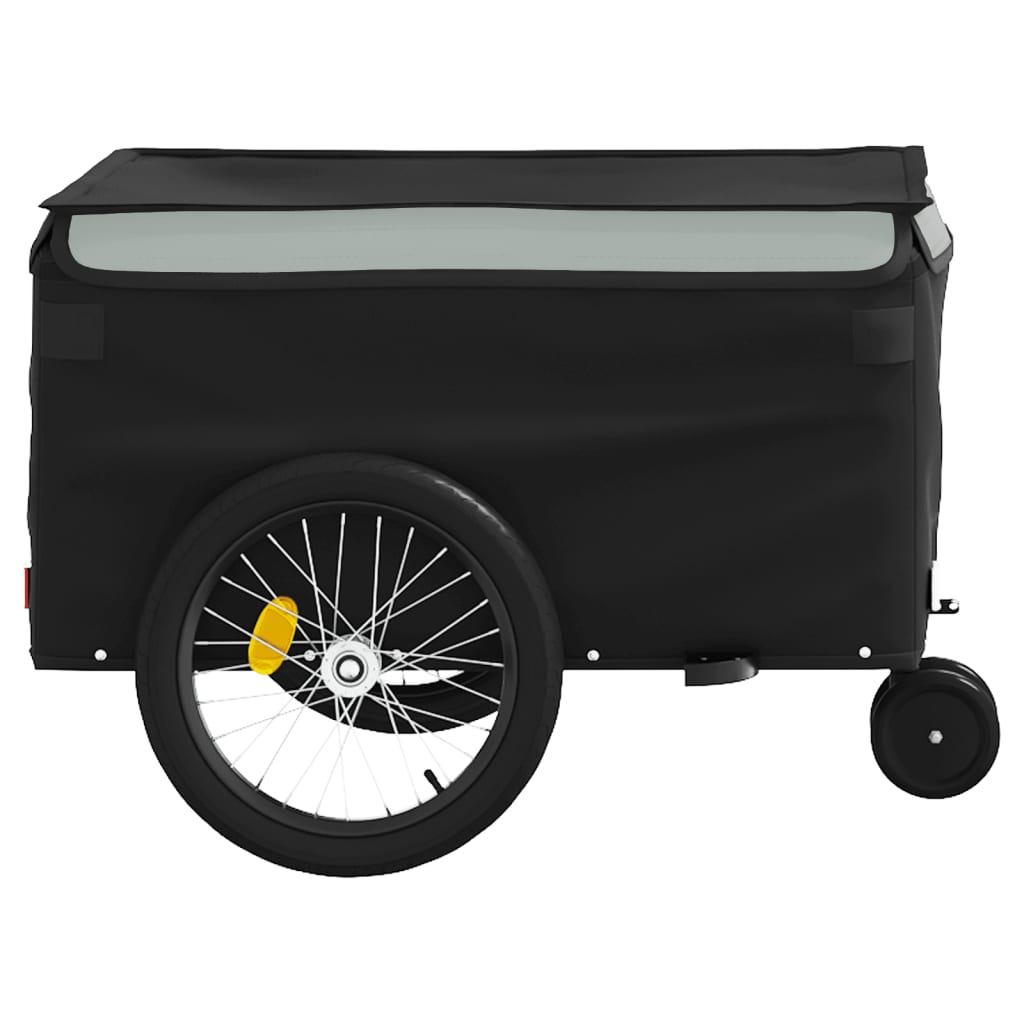 Fahrradanhänger Schwarz und Grau 30 kg Eisen