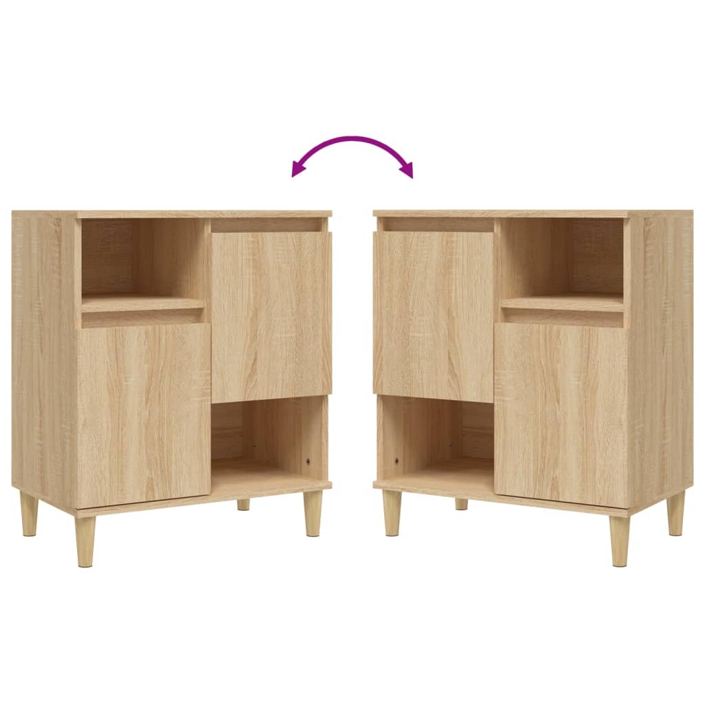 Sideboards 2 Stk. Sonoma-Eiche 60x35x70 cm Holzwerkstoff