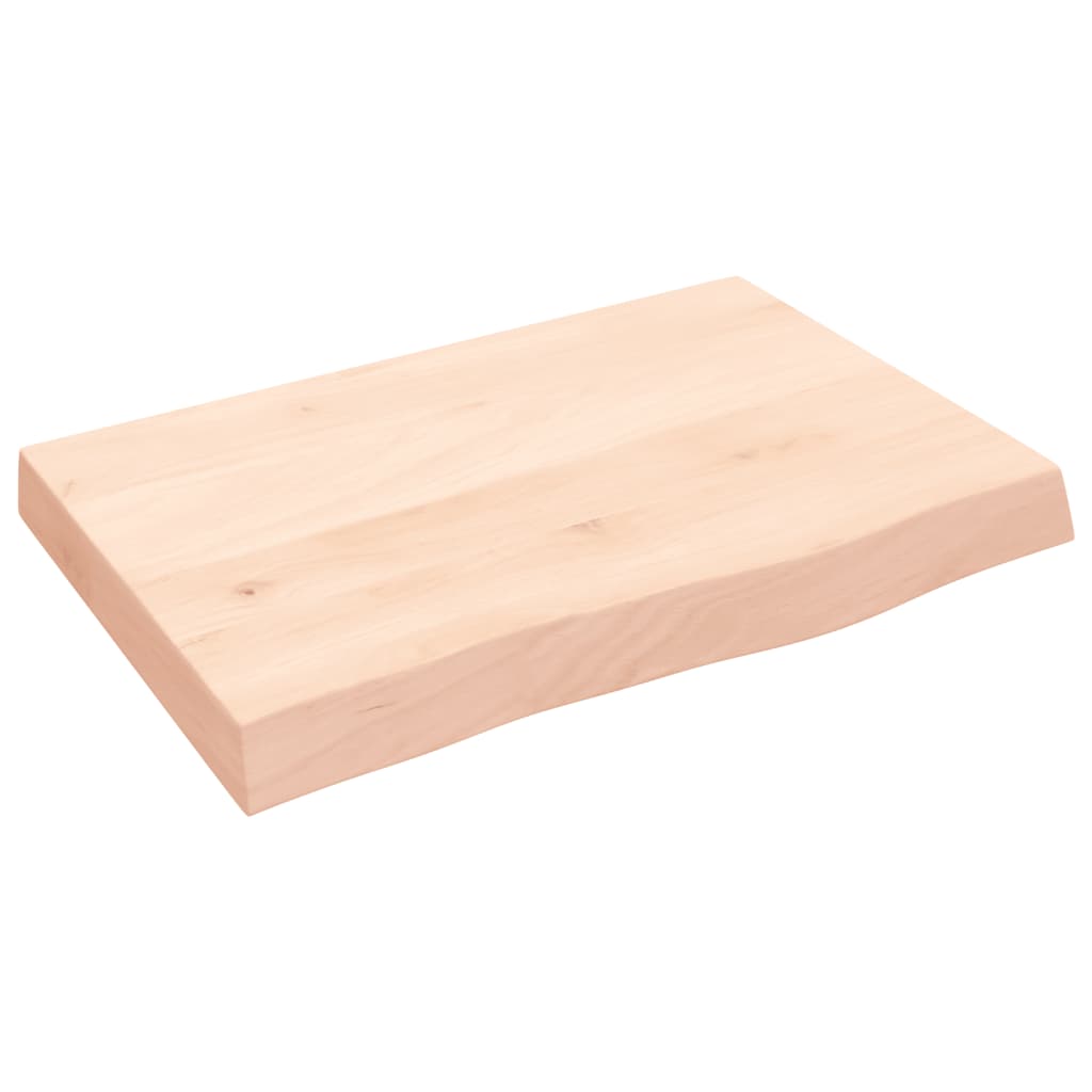 Tischplatte 60x40x(2-6) cm Massivholz Eiche Unbehandelt
