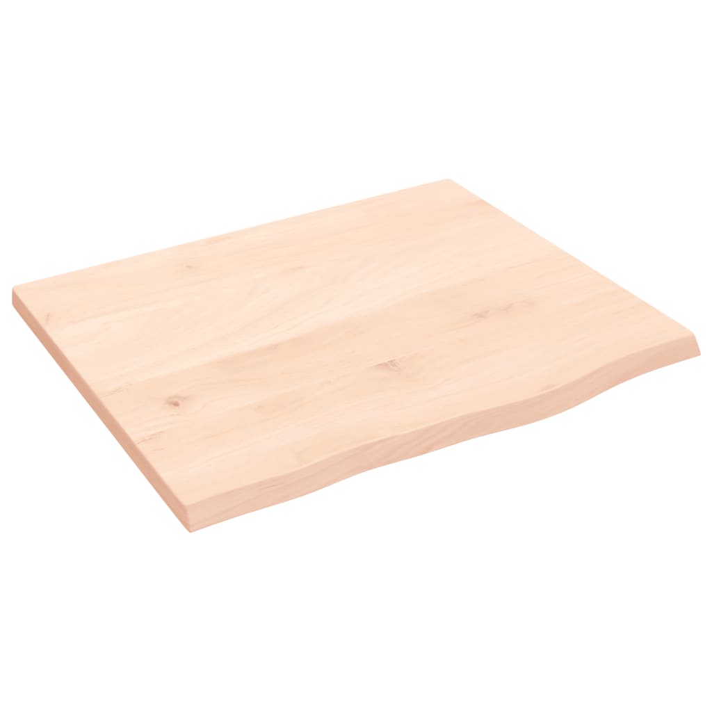 Tischplatte 60x50x2 cm Massivholz Eiche Unbehandelt