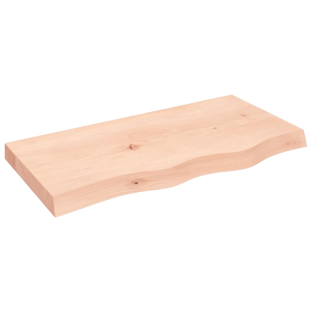 Tischplatte 80x40x(2-6) cm Massivholz Eiche Unbehandelt