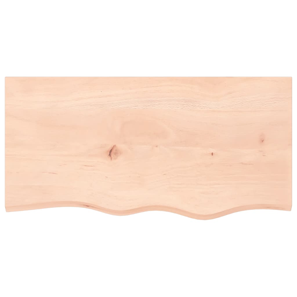 Tischplatte 80x40x(2-6) cm Massivholz Eiche Unbehandelt