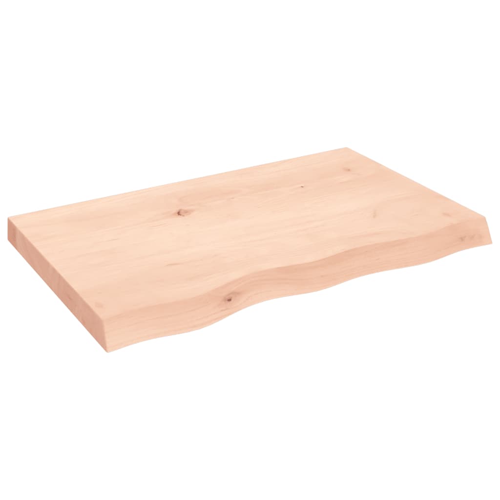 Tischplatte 80x50x(2-6) cm Massivholz Eiche Unbehandelt