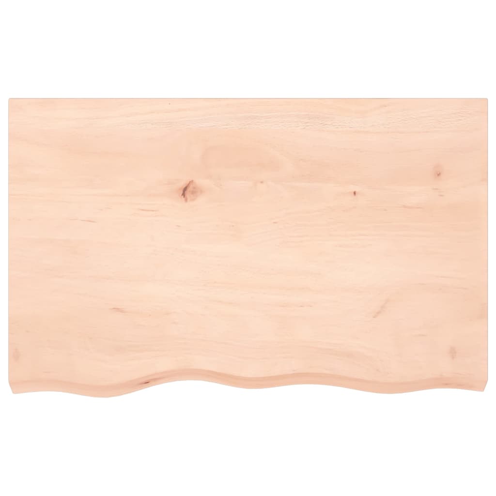 Tischplatte 80x50x(2-6) cm Massivholz Eiche Unbehandelt
