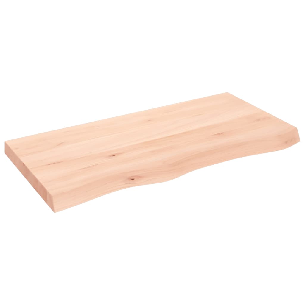 Tischplatte 100x50x(2-6) cm Massivholz Eiche Unbehandelt
