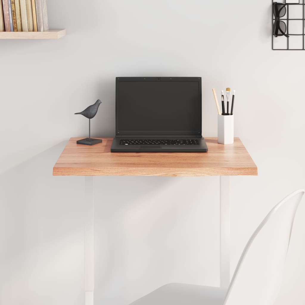 Tischplatte Hellbraun 60x40x2 cm Massivholz Eiche Behandelt