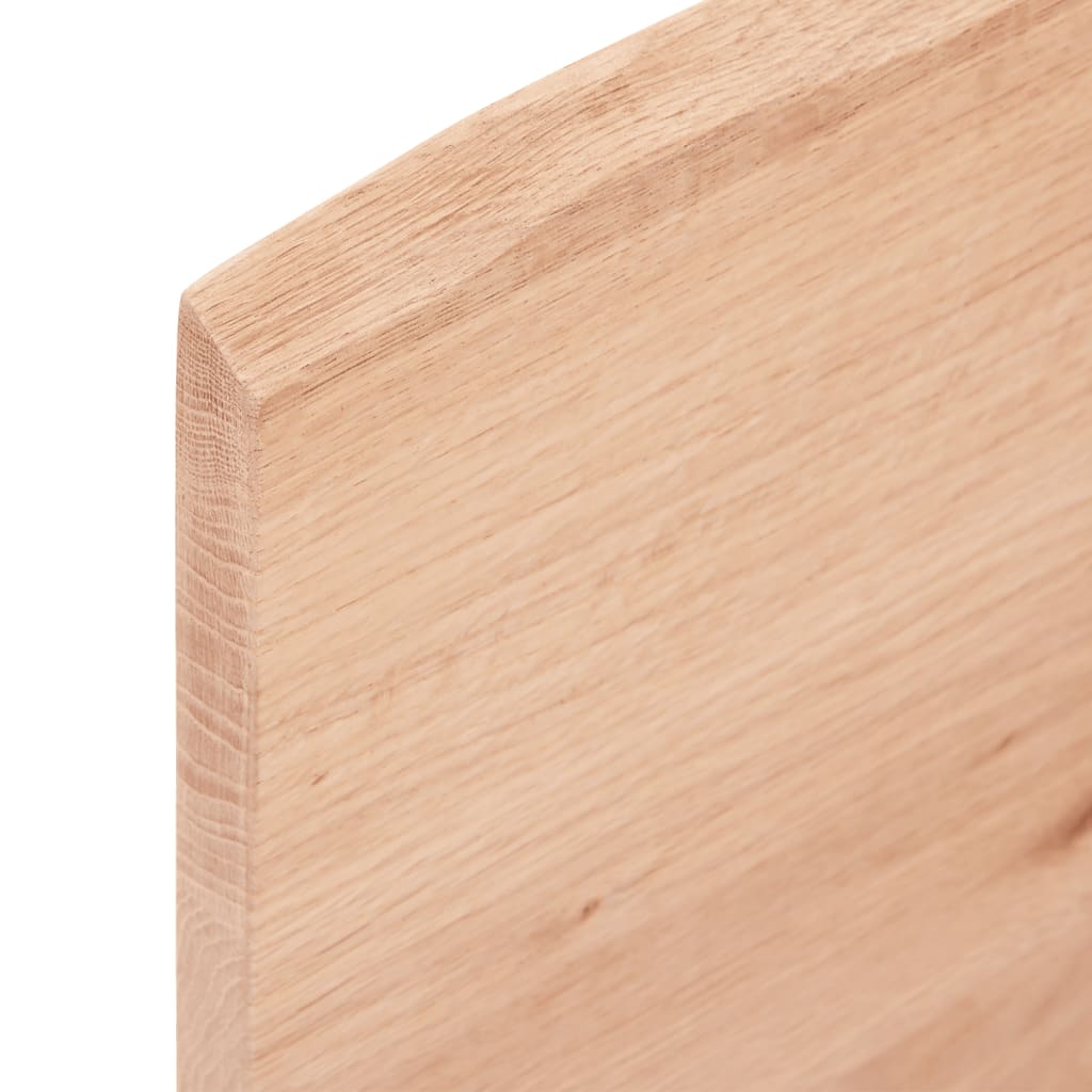 Tischplatte Hellbraun 80x40x2 cm Massivholz Eiche Behandelt