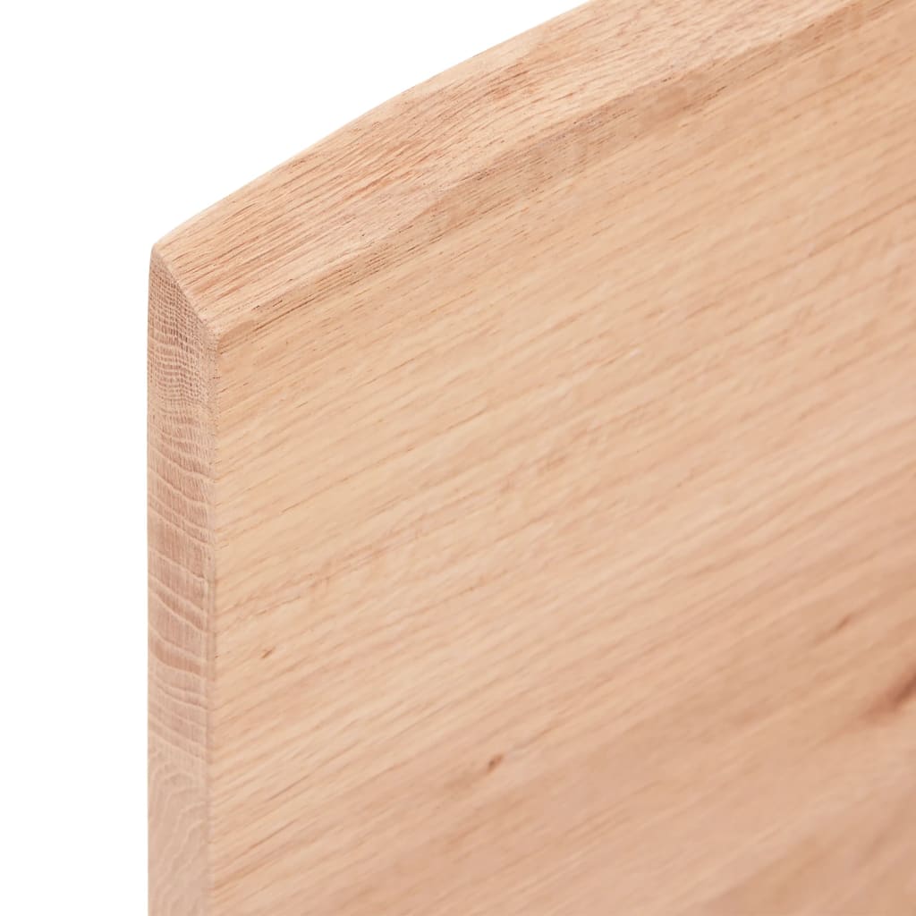 Tischplatte Hellbraun 80x50x2 cm Massivholz Eiche Behandelt