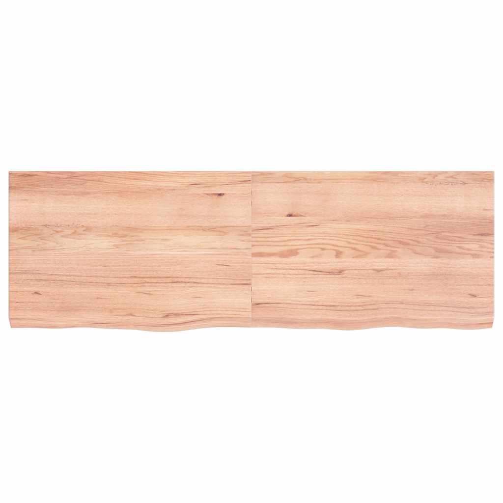 Tischplatte Hellbraun 120x40x(2-4)cm Massivholz Eiche Behandelt