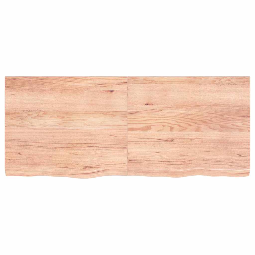 Tischplatte Hellbraun 120x50x(2-4)cm Massivholz Eiche Behandelt