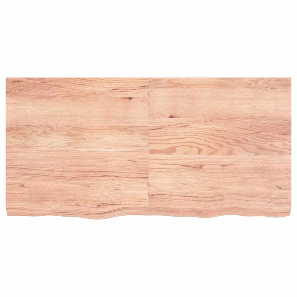 Tischplatte Hellbraun 120x60x(2-6)cm Massivholz Eiche Behandelt