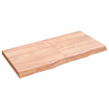Tischplatte Hellbraun 120x60x(2-6)cm Massivholz Eiche Behandelt
