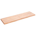 Tischplatte Hellbraun 140x40x(2-4)cm Massivholz Eiche Behandelt
