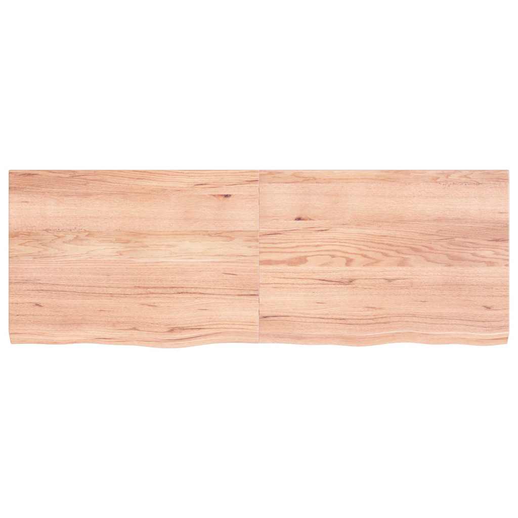 Tischplatte Hellbraun 140x50x(2-4)cm Massivholz Eiche Behandelt