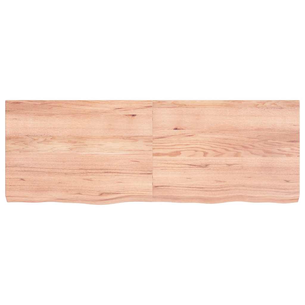 Tischplatte Hellbraun 140x50x(2-6)cm Massivholz Eiche Behandelt