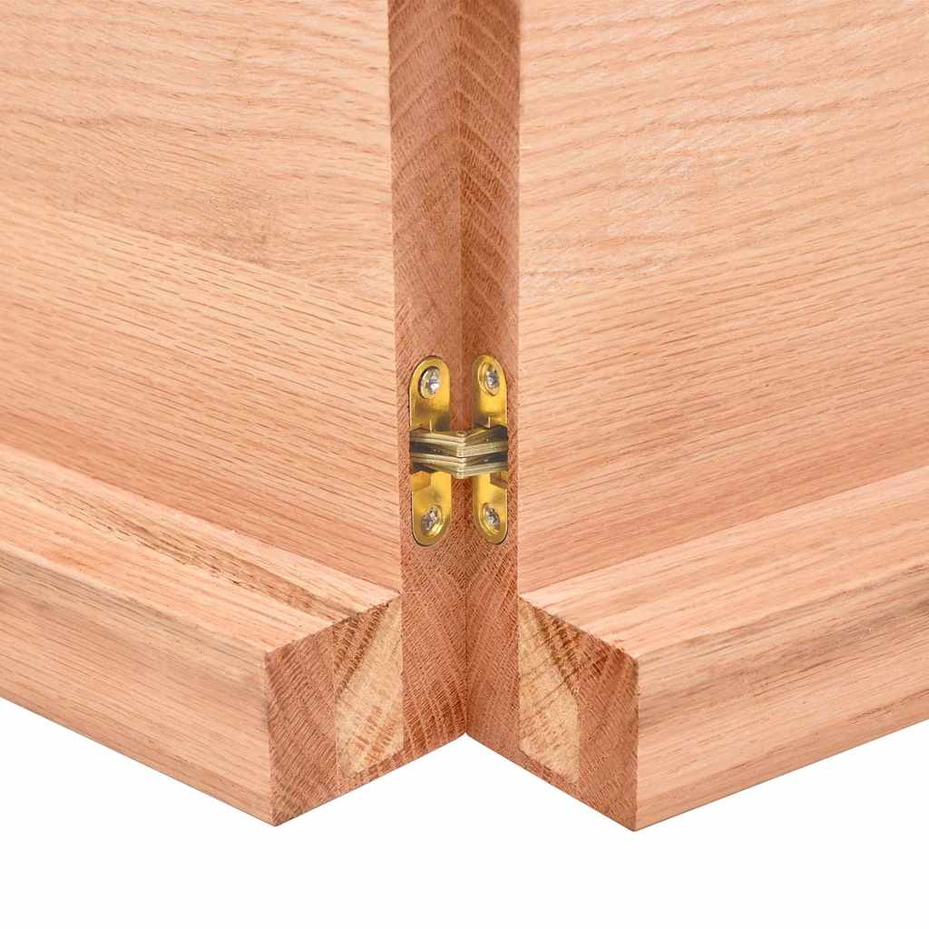 Tischplatte Hellbraun 140x50x(2-6)cm Massivholz Eiche Behandelt